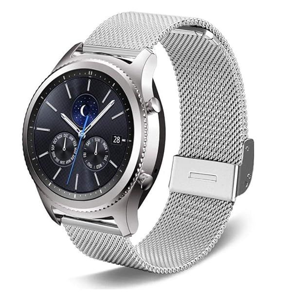 SPINYE 22mm Stainless Steel Mesh Bands for Galaxy Watch 46mm & Gear S3 - Stylish Replacement Strap for Men & Women