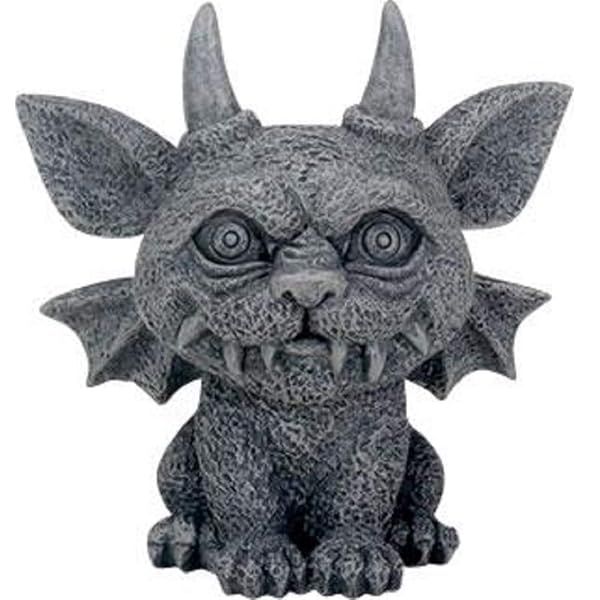 Medieval Dark Grey Winged Gargoyle Guardian - 3.25 Inch Gothic Desk & Shelf Decoration