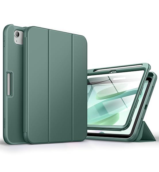"Buy SURITCH iPad 10th Gen Case 10.9" (2022) - Shockproof, Screen Protector, Apple Pencil Holder, Tri-fold Stand, Auto Wake/Sleep - Green"