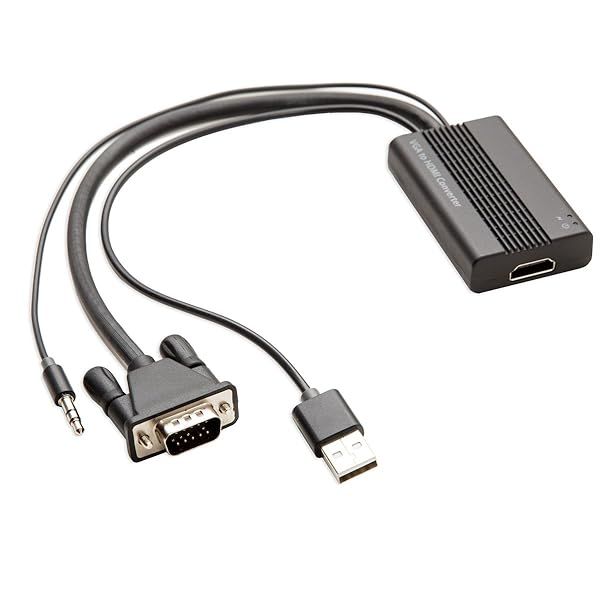 SYBA VGA to HDMI Converter: Stream Video & Audio from PC to TV/Projector - SD-ADA31040