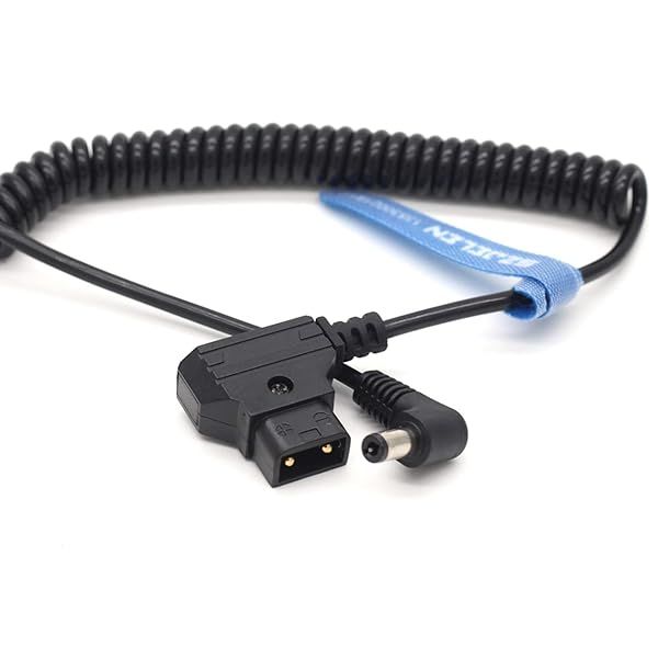 SZJELEN Anton Bauer D-Tap to 12V DC2.5 Right Angle Coiled Cable for KiPRO LCD Monitor