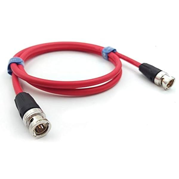 SZJELEN 12G SDI Coax Cable 50cm - Neutrik BNC to BNC 75 Ohm for 4K Video Cameras (Red)