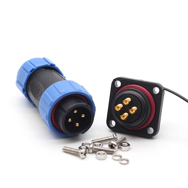 Buy SZJELEN SP21 2Pin-12Pin Waterproof IP67 Circular Connectors - 21mm Panel Mount Electrical Cable Connectors (4Pin Male & Female)