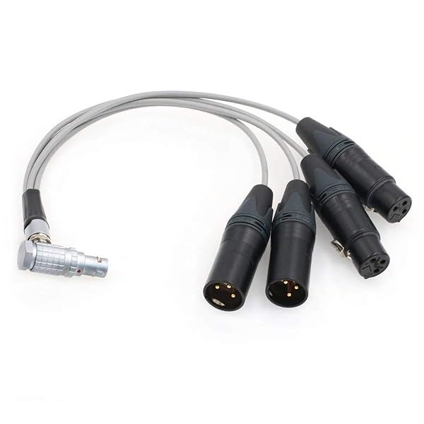 SZRMCC Mic Audio Breakout Cable 10 Pin to 4X XLR 3 Pin for Atomos Shogun Inferno Monitor Recording Right Angle