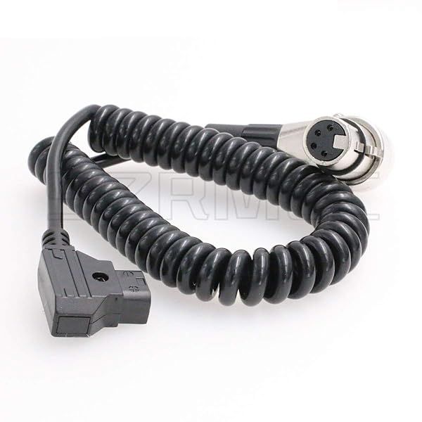 SZRMCC D-tap to XLR 4 Pin Female Coiled Power Cable for DSLR Camcorder LED Flash Light ARRI Alexa Camera Monitor