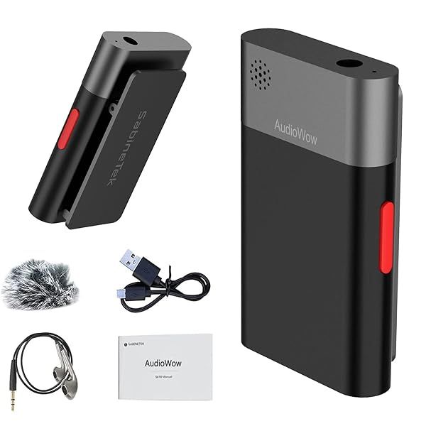 SabineTek AudioWow Bluetooth Lapel Mic: Compact Wireless Lavalier for Vloggers & Video Recording