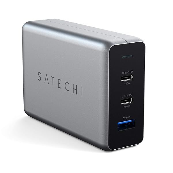 Satechi 100W USB C PD Compact GaN Charging Station for MacBook Pro Air iPad Pro iPhone 16 Pro Max 16 Plus