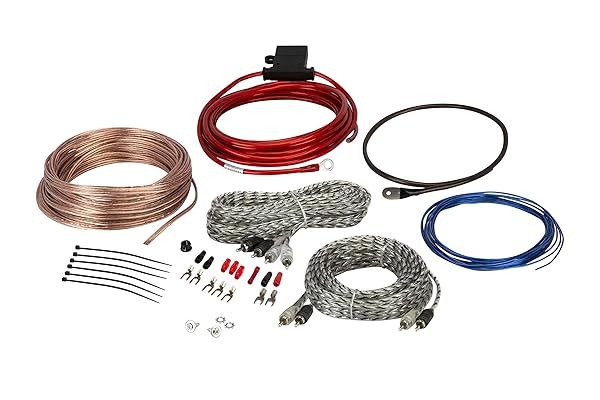 Scosche ICAK104 10 Gauge Hybrid Amp/Subwoofer Wiring Kit - Complete 4-Channel Install with Twisted Pair Cables & Fuse Holder