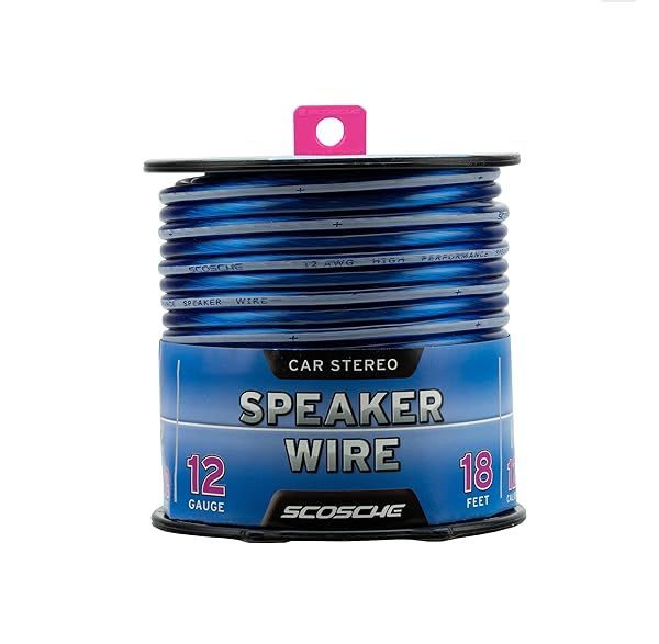 Scosche KS1218CS 12 Gauge CCA Car Stereo Speaker Wire - 18ft 12 AWG Audio Cable for Superior Automotive Sound