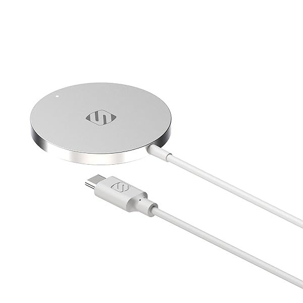 Scosche MSQPWT Magnetic Wireless Phone Charger, MagSafe Compatible Fast Charging Pad for iPhone 12, 13 and 14, Airpods, Earbuds with Wireless