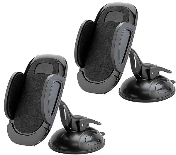 Scosche SUHWD-2PKXCES0 Suction Cup Phone Mount for Car Adjustable Locking Lever Phone Holder Black Pack of 2
