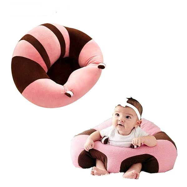 SealSee Plush Baby Support Seat - Soft Animal Shaped Chair for 3-16 Months | Comfortable Learning to Sit in Pink