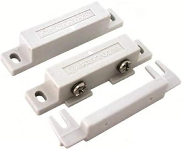 SECO-LARM SM-200QW White Surface-Mount Magnetic Contacts with Screw-Terminal and Side Tabs for Easy Installation