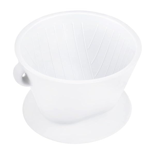 Segarty Camping Pour Over Coffee Maker, White Collapsible Silicone Coffee Dripper Single Cup with Storage Bag, Cone Filter Drip Holder, Slow Brewer