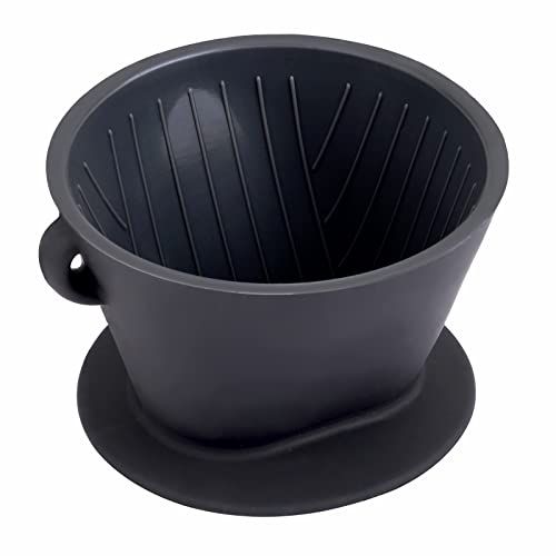 Segarty Silicone Pour Over Coffee Dripper, Black Collapsible Coffee Maker Single Cup with Storage Pouch, Camping Pourover Coffee Slow Brewer for