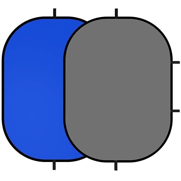 "Selens 2-in-1 Collapsible Backdrop for Photo Studio & Video - Blue Grey, 39x59" | Perfect for Portraits, Vlogs & Live Streaming"