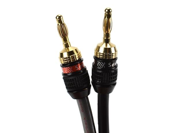 Sewell Deadbolt Terminated Speaker Wire 6 ft 259 Strand 12 AWG Pure Copper OFC with Deadbolt Banana Plugs SW-32980-6