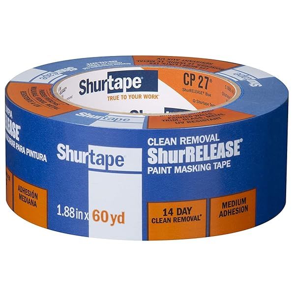 "Shurtape 202880 CP27 Blue Painters Tape 6 Pack - 2"x60yd, 14-Day Performance for Perfect Painting"