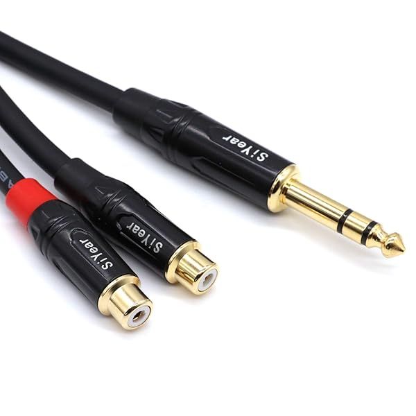 SiYear 5 Feet Dual RCA to 1/4 Inch Male Stereo Y Splitter Adapter Cable for Audio Connections