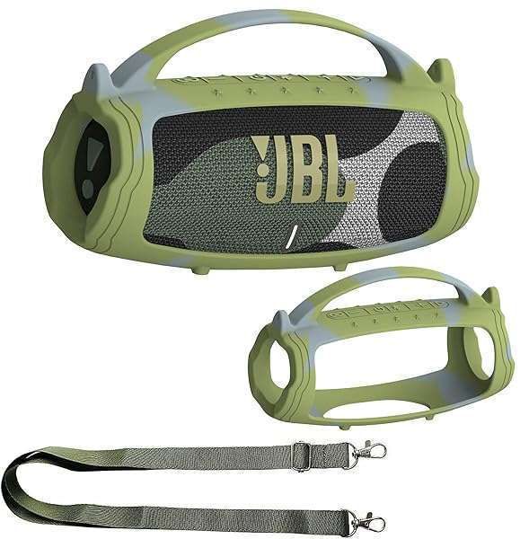 Camouflage Silicone Cover Case for JBL Charge 5 - Protective Skin for Bluetooth Speaker Accessories
