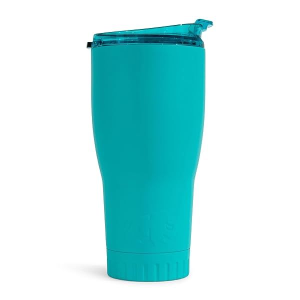 Silver Buffalo 30oz Double Walled Insulated Tumbler - Leakproof Travel Mug in Matte Teal Blue for Hot & Cold Drinks