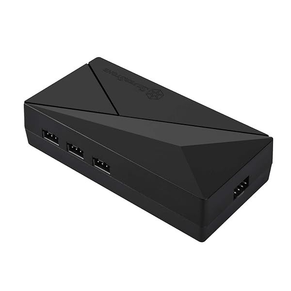 SilverStone Technology CPL02-E 8-in-1 RGB Hub for 8 RGB Strips or Devices High Performance and Versatile Lighting Solution