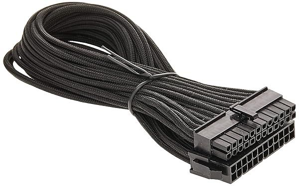 Silverstone Tek 24-Pin Sleeved Power Supply Cable Extension (PP07-MBB) - Enhance Your PC Build