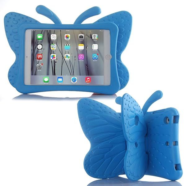 Simicoo iPad 7-10.2 Kids Case: Cute Butterfly Design, Shockproof EVA Foam, Lightweight & Rugged for Girls