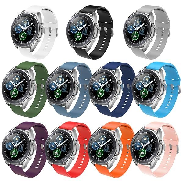Simpeak 11-Pack Quick Release 22mm Silicone Watch Bands for Samsung Galaxy Watch 3 46mm Gear S3 Frontier Classic Sports Straps