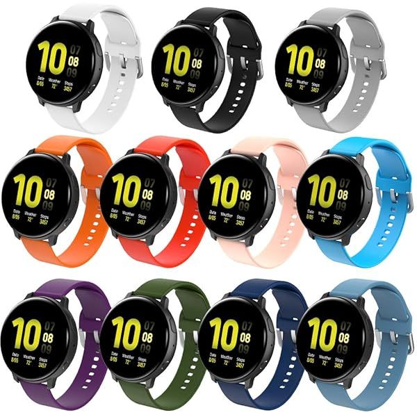 Simpeak 11-Pack Sport Watch Bands for Samsung Galaxy Watch 7 6 5 4 40mm 44mm and Galaxy Watch Active 2 for Men and Women