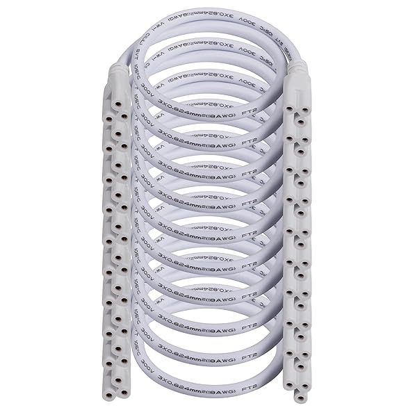 SinLoon UL-LP Certified T5 T8 LED Lamp Connecting Wire Ceiling Lights Integrated Tube Cable Linkable Cords 16 Inch 10-Pack