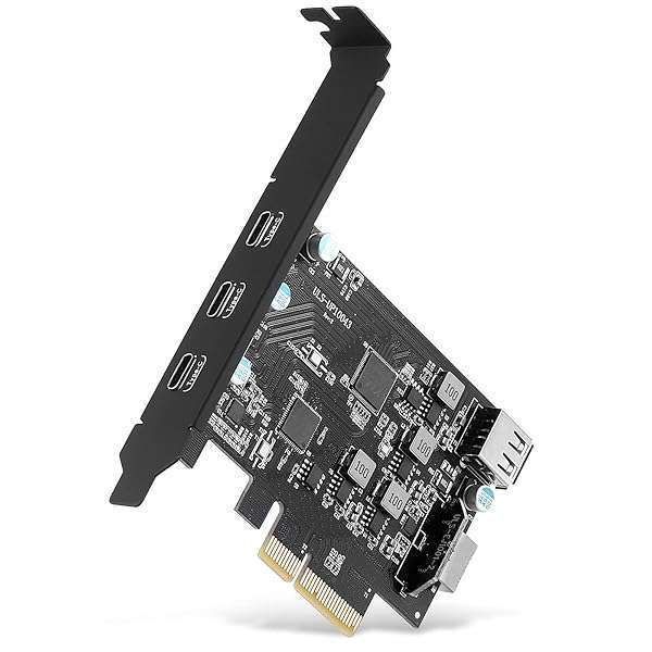 Upgrade Your PC with Sinefine PCI-E to USB 3.2 Expansion Card - 10Gbps Speed, 3x USB-C & 1x USB-A Ports