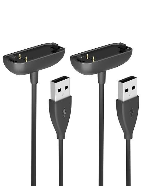 Sinoacc Charger for Fitbit Inspire 3 Health and Fitness Tracker 3.3Ft Fast Charging Replacement Fitbit Inspire 3 USB Charging Cable Dock - 2Pack