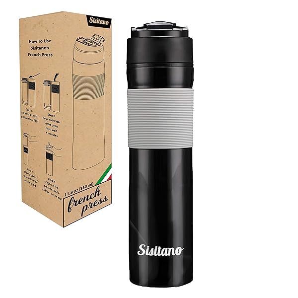 Portable 2-in-1 Travel French Press Coffee Maker - Brew Coffee & Tea on the Go!