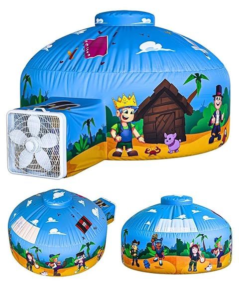 Skywin Air Tent Playhouse for Kids - Inflatable 77x50 Inches Easy Setup & Storage (Fan Not Included) - Perfect Blox-Style Fun!