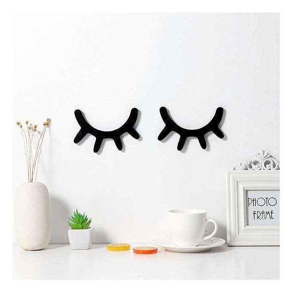 Sleepy Eyes Wall Decor: Wooden Eyelash Stickers for Nursery & Kids' Bedroom - Perfect Christmas Wall Art!