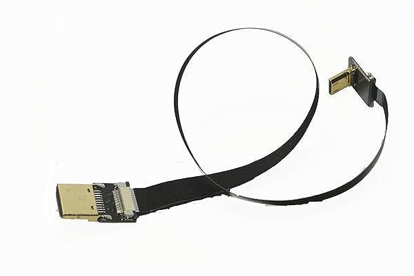 Slim Flat thin FFC HDMI cable 20CM FPV FFC Flat HDMI Cable Mini HDMI male 90 degree angled to Standard HDMI male for Canon 5D3 5D2 Panasonic lumix GH3 GH2 Sony Nex 5N 5T 5R 7N DJI black