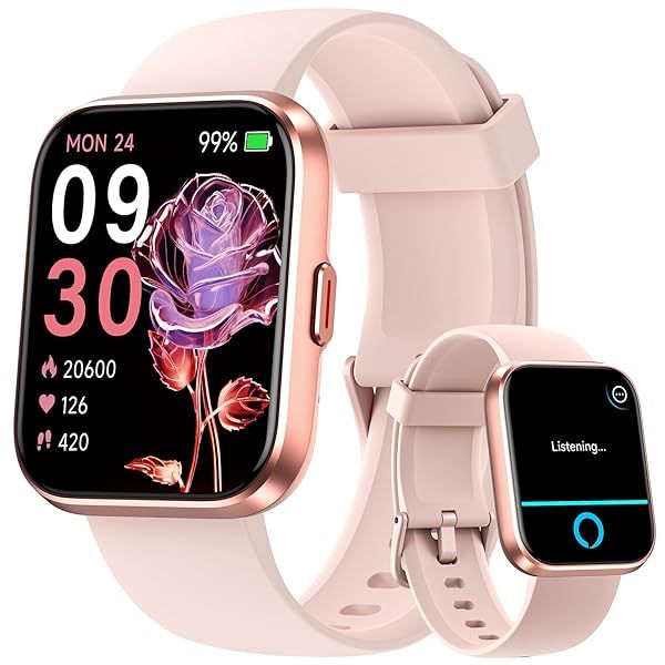 Smart Watches for Women, Alexa Built-in Fitness Watch with 1.8" LCD Screen and Bluetooth Call (Make Answer), Heart Rate SpO2 Sleep Monitor, 100
