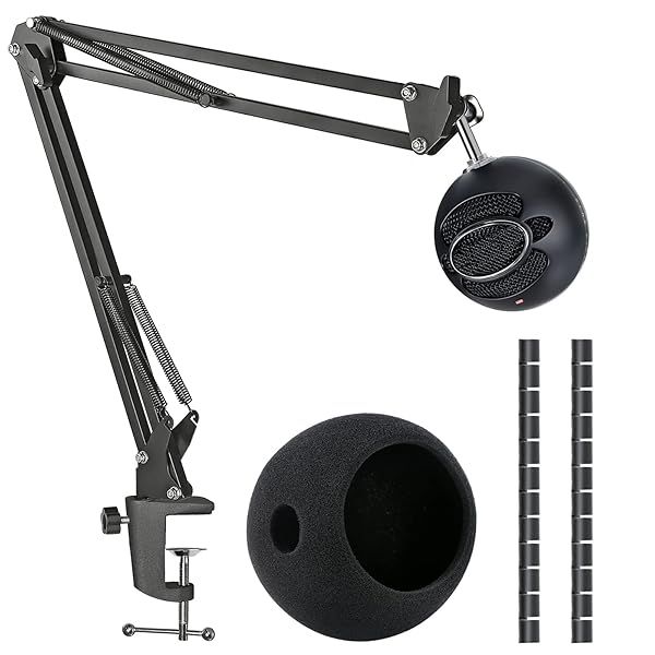 Snowball iCE Mic Boom Arm Stand with Pop Filter for Blue Snowball Ice USB Microphone by SUNMON