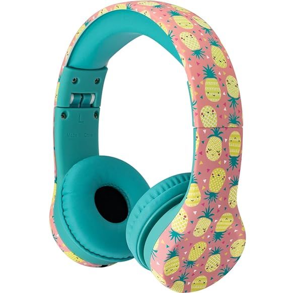 Snug Play+ Kids Headphones with Volume Limiting - Safe & Stylish Pineapple Design for Toddlers