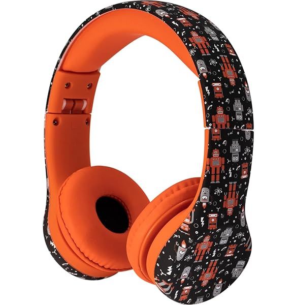 Snug Play+ Kids Headphones with Volume Limiting - Safe & Fun Robot Design for Toddlers
