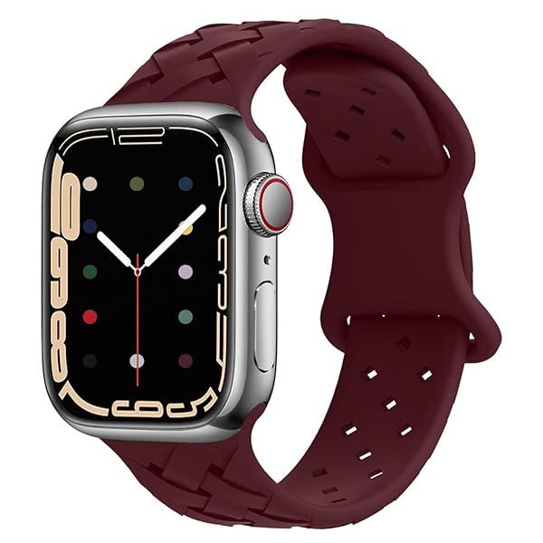 Soft Silicone Bands Compatible with Apple Watch Band 49 46 45 44 42mm 41 40 38mm Women Men,Waterproof Breathable Sport Strap for iWatch Ultra Series