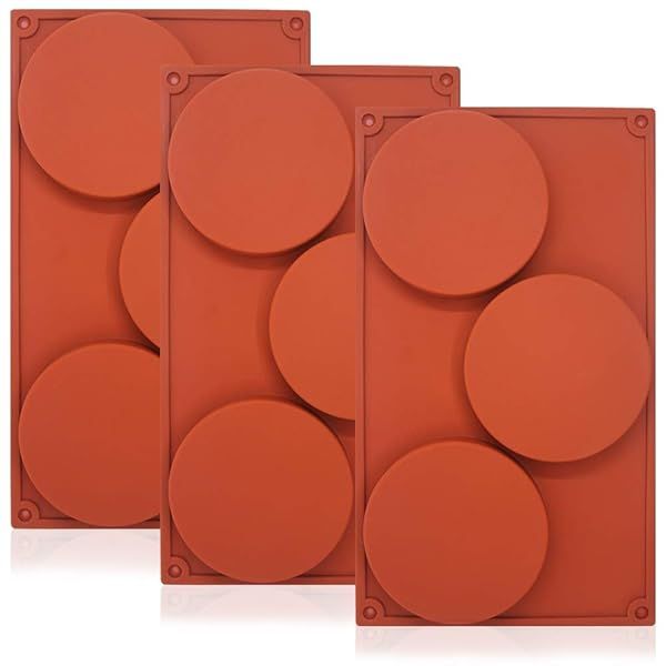 SourceTon 3-Cavity Silicone Cake Mold Set - Non-Stick Baking Molds for Cakes, Candy, Soap & Resin Art