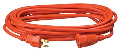 Buy Southwire 2307SW 25ft Vinyl Outdoor Extension Cord - 16/3 Gauge, 3-Prong Plug, Bright Orange