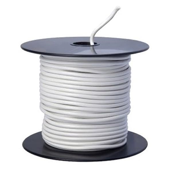 Southwire 55669023 14-Gauge White Primary Wire Bulk Spool - 100 Feet for Electrical Projects