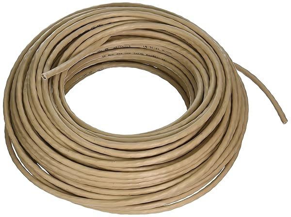 Southwire 56917643 100ft 24-Gauge 4 Pair CMX Outdoor CMR Cat 5e Cable - Durable Tan for Indoor/Outdoor Use
