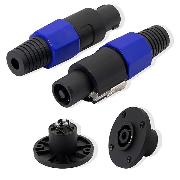 GELRHONR NL4 Connector Round Speaker Plug Twist Lock 4 Pole Compatible with Speakon NL4FC NL4FX NLT4X NL2FC NA4LJ NA4LJX NL4MP NL4MPR 2 Pairs
