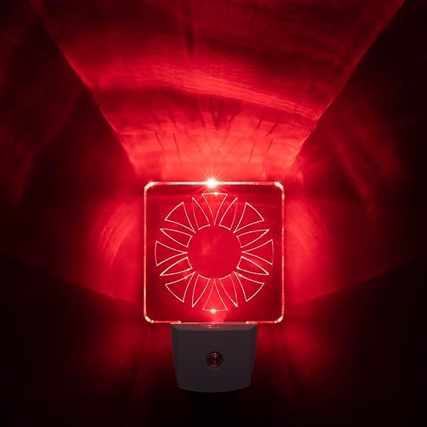 Spectra479 Red LED Dim Night Light 2 Pack - Safe BioRhythm Design for Bedrooms & Bathrooms