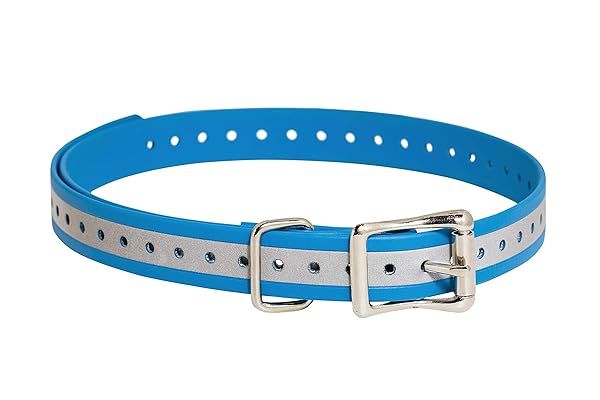 SportDOG 3/4 Inch Waterproof Collar Straps - Rustproof, Reflective Blue, Perfect Fit with Tightly Spaced Holes