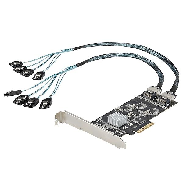StarTech 8 Port SATA PCIe Card - 6Gbps Expansion Adapter for HDD/SSD - PCIe x4 Gen 2 to SATA III